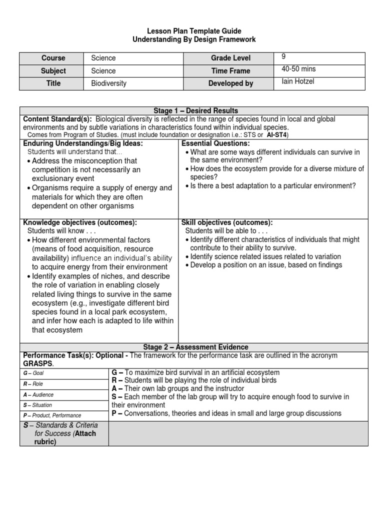 lesson planning biodiversity Biodiversity Ecosystem