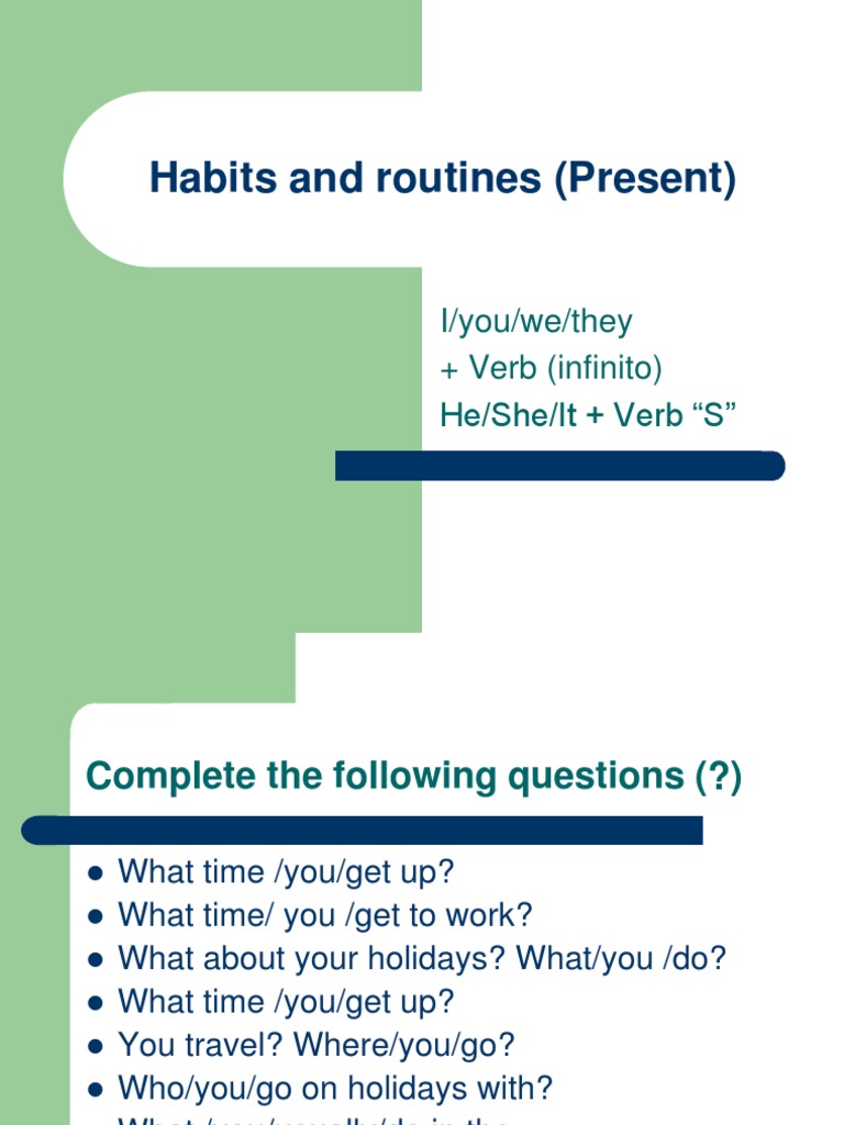Daily Habits and Routines Questions | PDF