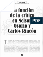 TORRES ASTOCÓNDOR, Carlos. La función de la crítica en Nelson Osorio y Carlos Rincón