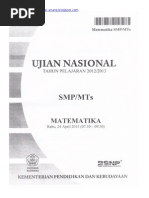 Download Naskah Soal UN Matematika SMP 2013 Paket 1 by fauzi47 SN211960533 doc pdf