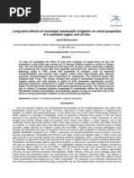 Long Term Effects of Municipal Wastewater