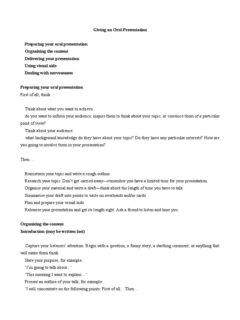Tips for Effective Oral Presentations | PDF | Communication