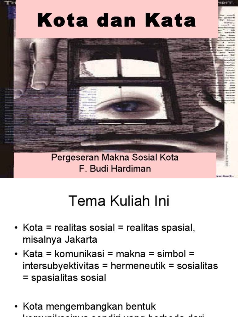 Filsafat Kota Dan Kata Filsafat Kota Dan Kata
