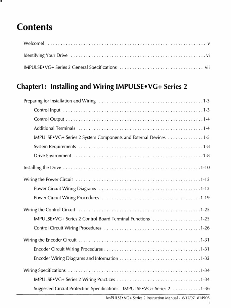 0001 Drive Impulse VG+ Series2 PDF Power Supply Electrical Wiring