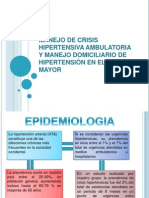 Manejo de Crisis Hipertensiva Ambulatoria y Manejo Domiciliario