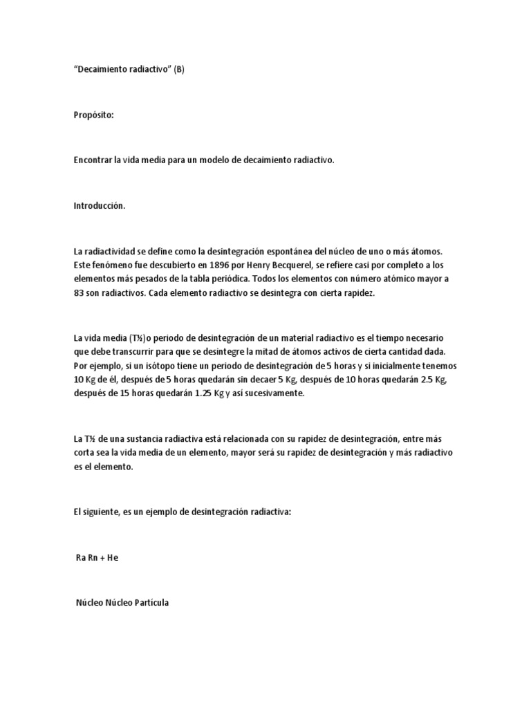 Decaimiento radiactivo Desintegración radioactiva Isótopo