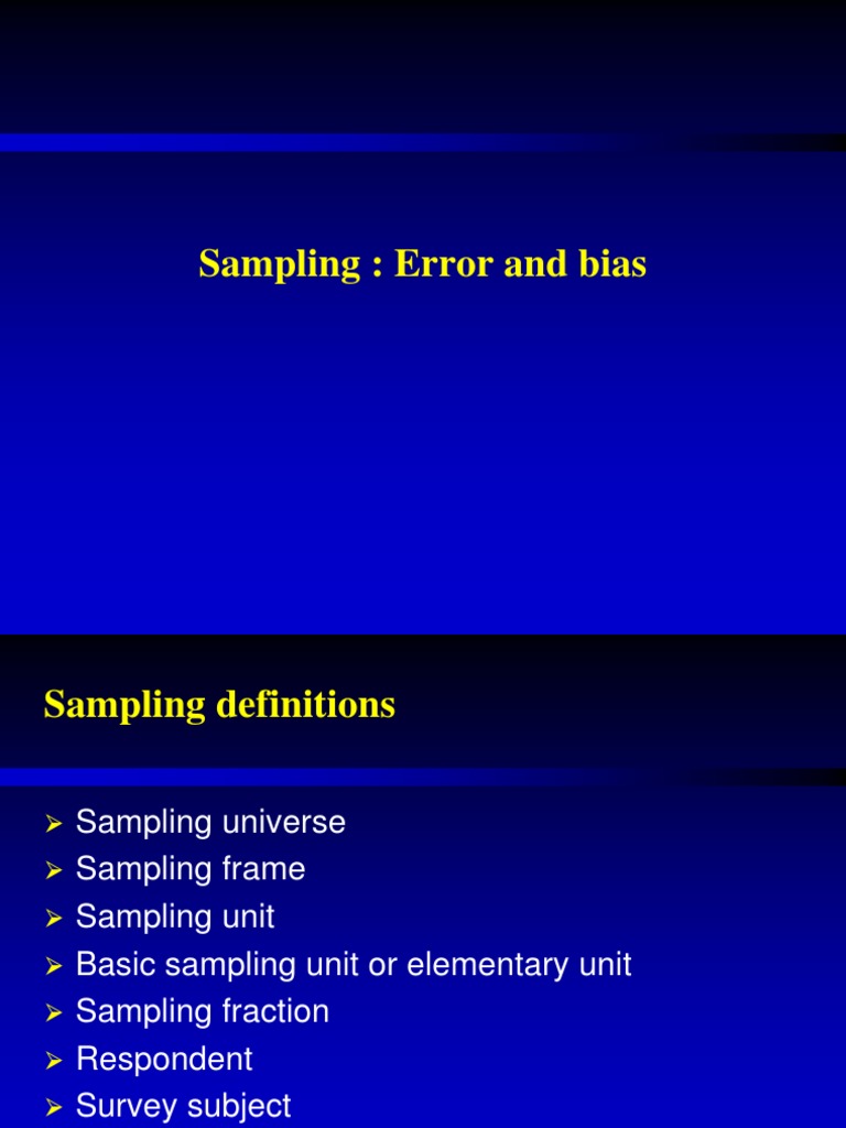 Sampling Error and Bias Explained | PDF | Sampling (Statistics ...