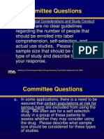 Committee Questions: Design, Statistical Considerations and Study Conduct