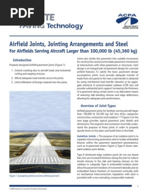 Airfield Concrete Joints Acpa 08 Road Surface Strength Of Materials
