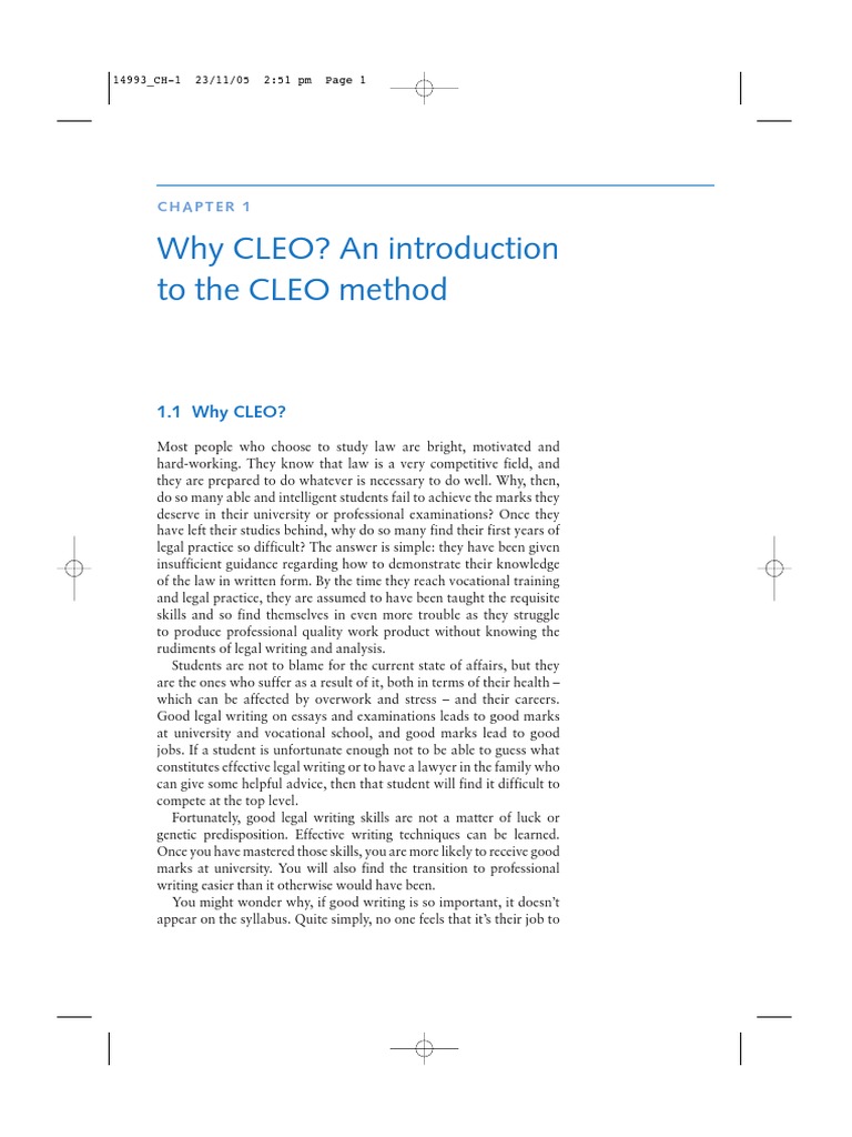 Cleo PDF Essays Critical Thinking