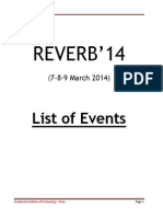 Final List of Events-REVERB'14