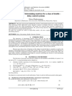 The Structure of Determining Matrices For A Class of Double - Delay Control Systems