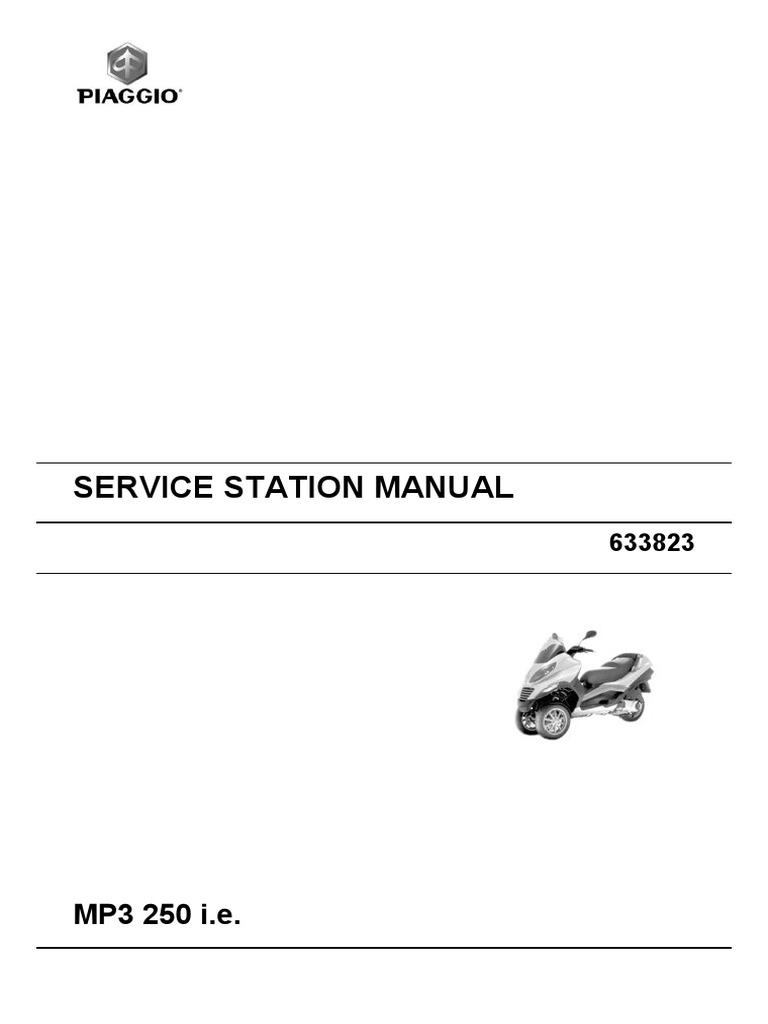Piaggio MP3 Manual PDF Motor Oil Brake