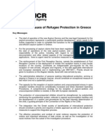 Current Issues of Refugee Protection in Greece: Key Messages