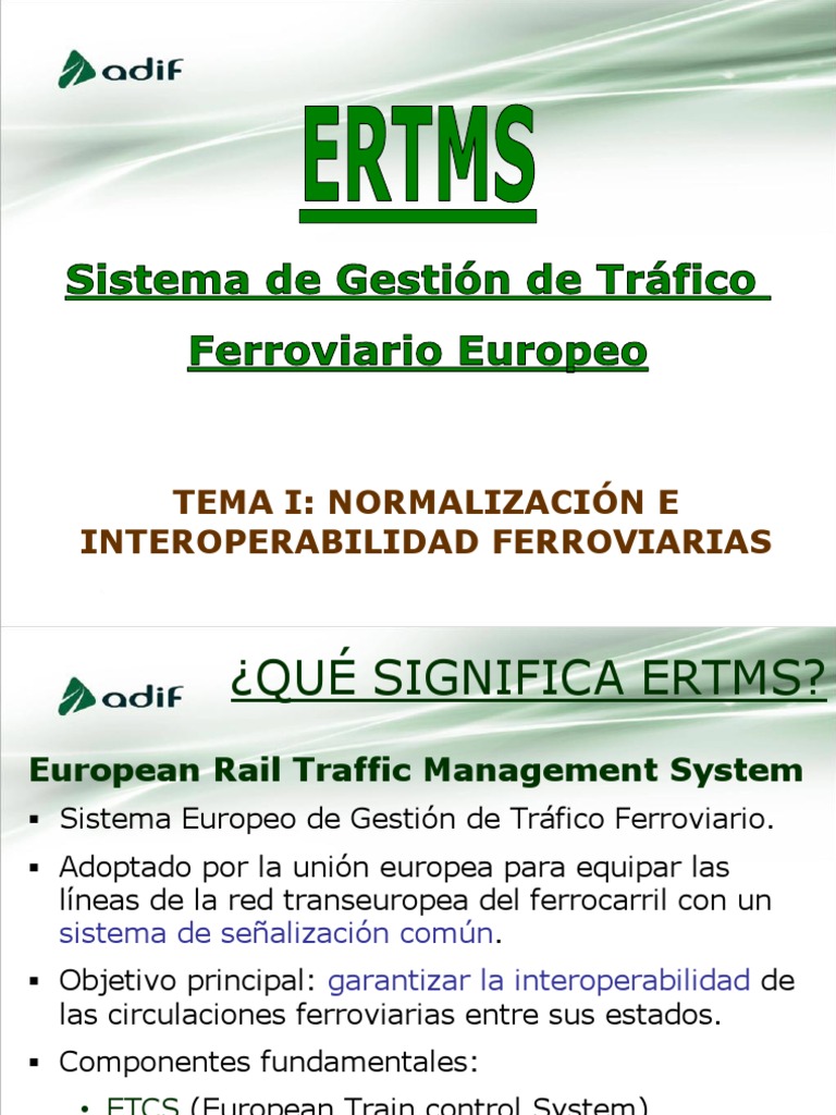 Sistemas ERTMS. Generalidades | PDF | Transporte ferroviario ...