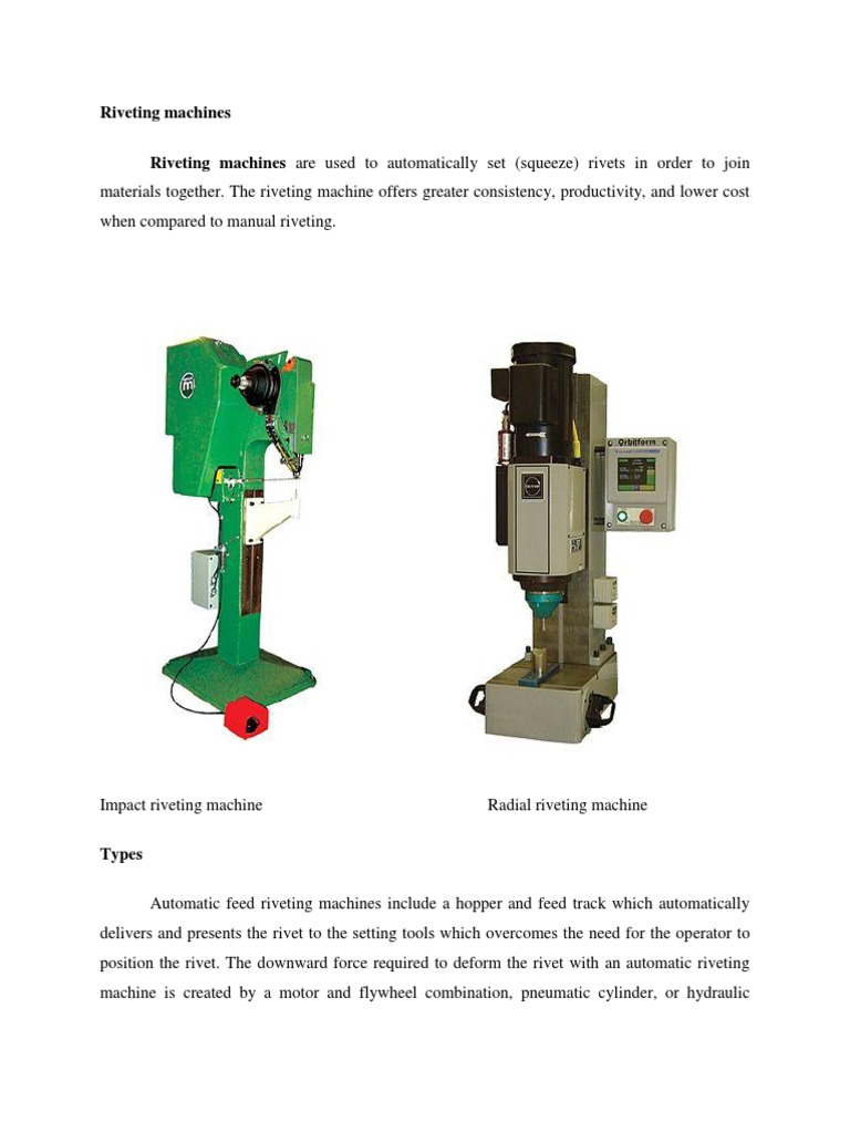 Riveting Machines | Download Free PDF | Metalworking | Mechanical ...
