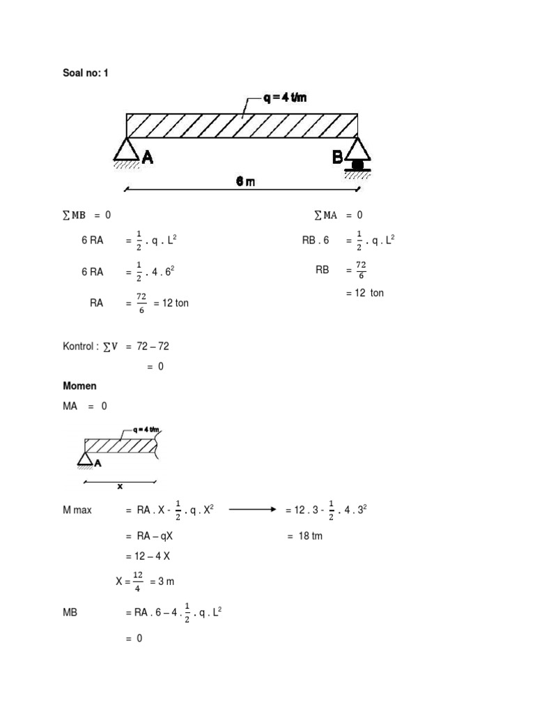 Contoh Soal Mencari Luas Bidang Momen