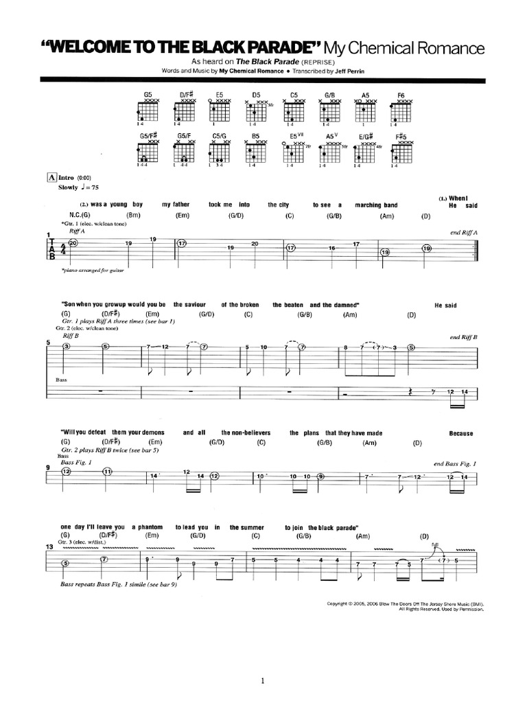Welcome To The Black Parade Pdf