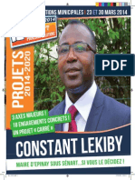 Programme Municipales 2014: Constant LEKIBY pour Epinay Sous Sénart