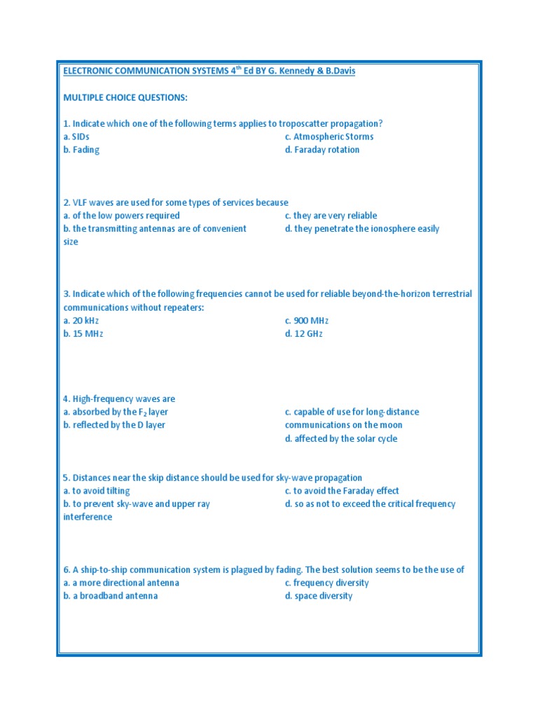 Electronic Communication Systems Kennedy and Davis PDF Radio