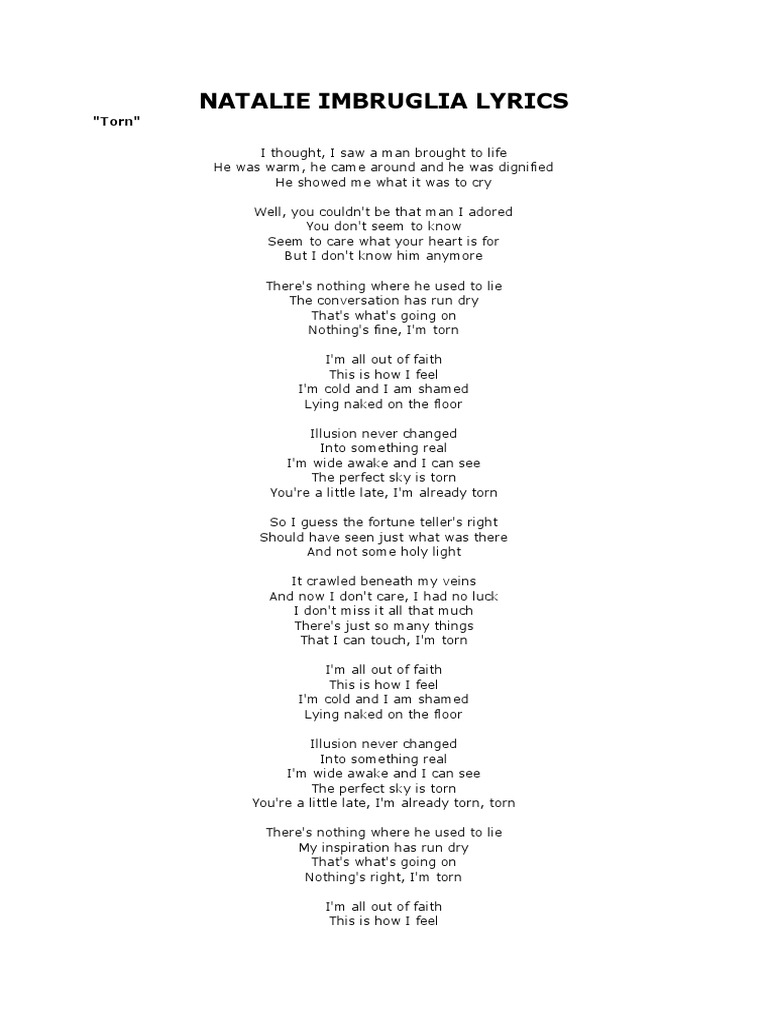 Natalie Imbruglia Lyrics