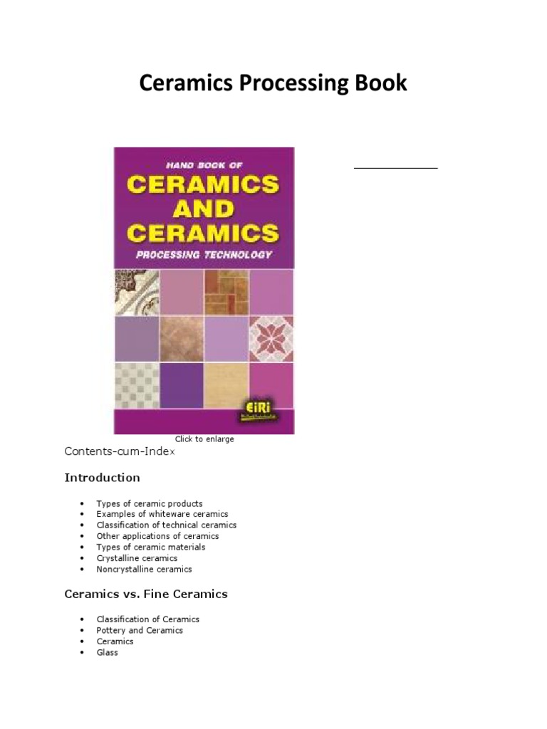 Ceramics Processing Book PDF Composite Material Ceramics