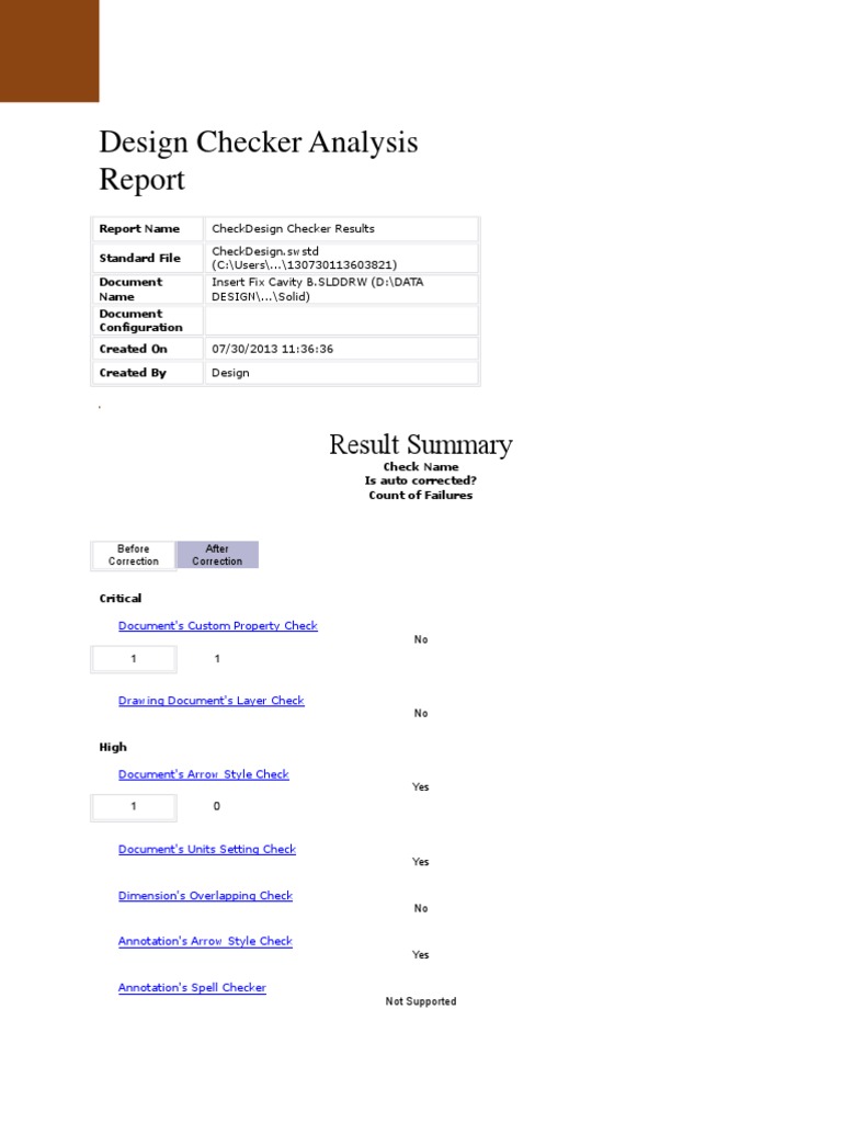 Design Checker Analysis Report | PDF