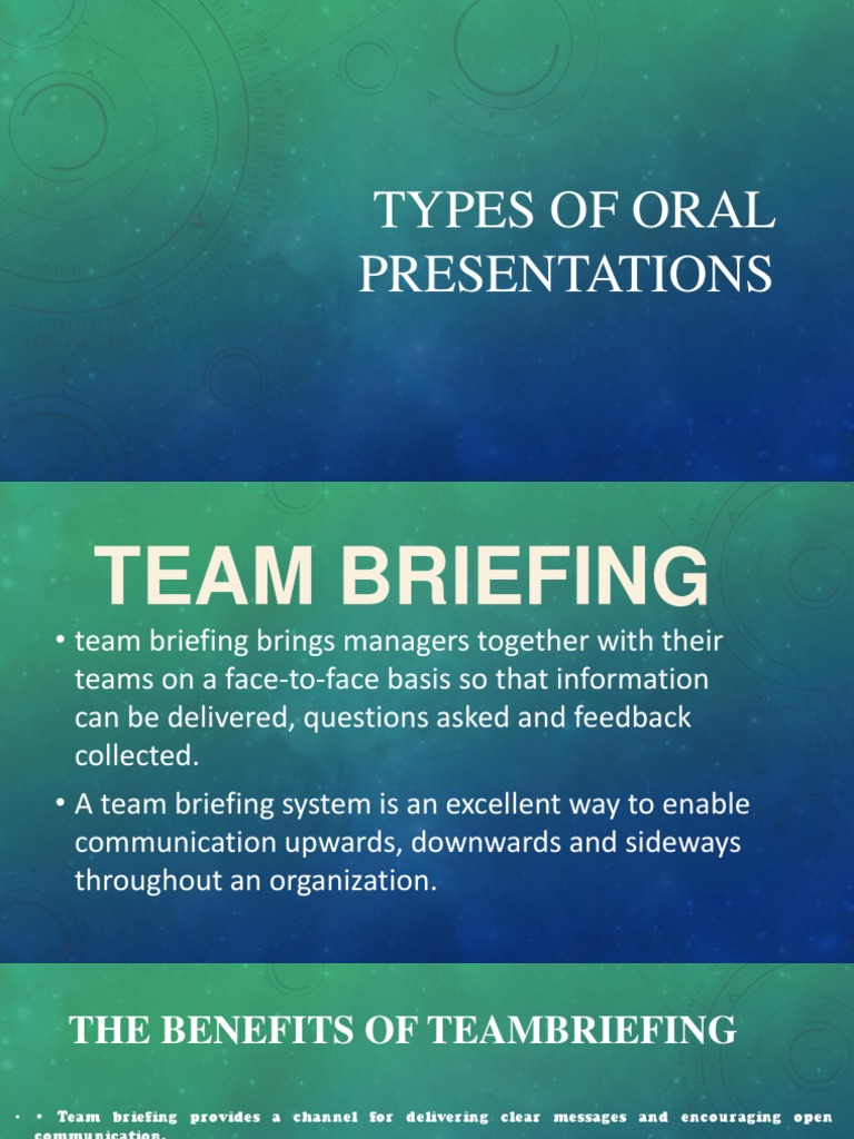 what are the two basic types of oral presentations