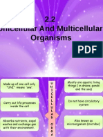 2.2 Unicellular and Multicellular Organisms