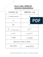 Reglas Para Derivar (Con Expresiones Trigonometricas)
