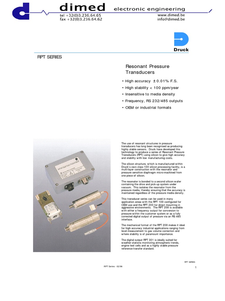 Druck Rpt Series Calibration Electronic Engineering