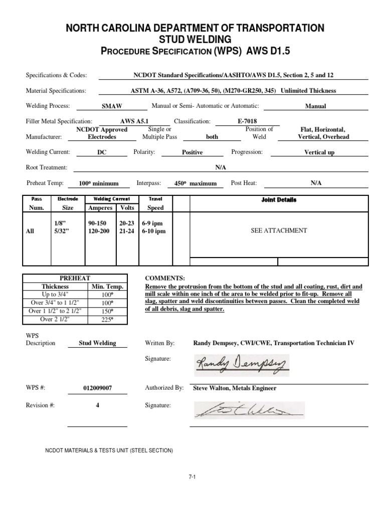 Approved Structural SteelWelding Procedures Stud Welding PDF