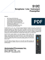 Microphone / Line / Instrument Preamplifier: Features