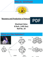 Recovery and Production of Natural Gas Hydrates" Shashwat Vatsa B.Tech. (APE Gas) Roll No. 24