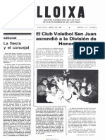 LLOIXA. Número 46, Abril/abril 1985. Butlletí Informatiu de Sant Joan. Boletín Informativo de Sant Joan. Autor: Asociación Cultural Lloixa