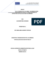 Ensayo Estructura Del Estado Colombiano. Especialización ESAP