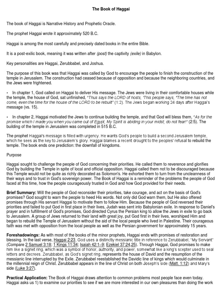 Haggai S 4 Pivotal Messages A Must Read For Today - yatosog