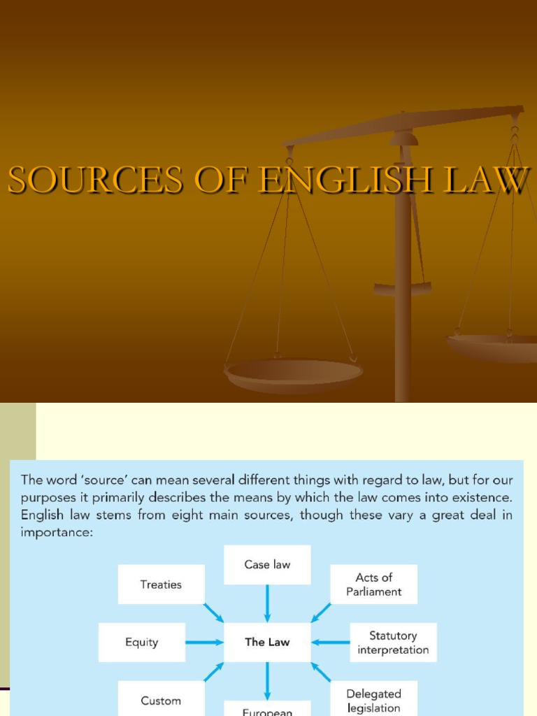 Sources of English Law Explained | PDF | Precedent | Equity (Law)