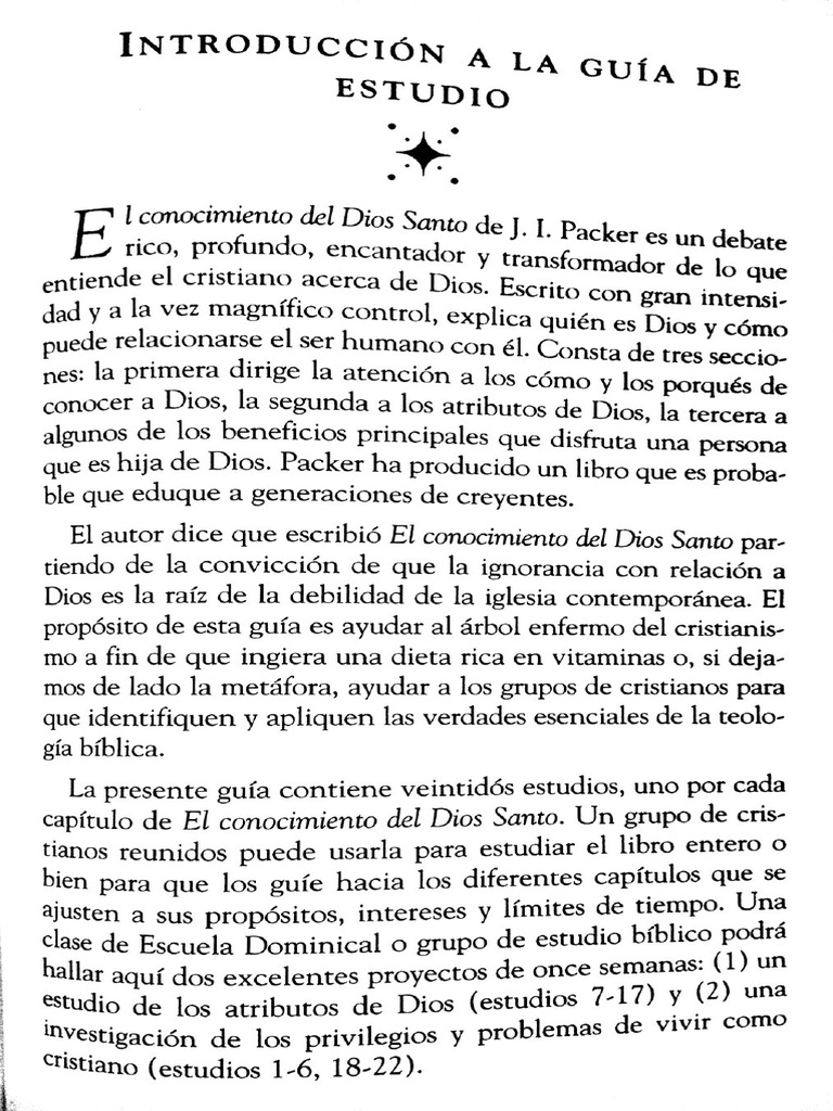 El Conocimiento Del Dios Santo - Guia de Estudio | PDF