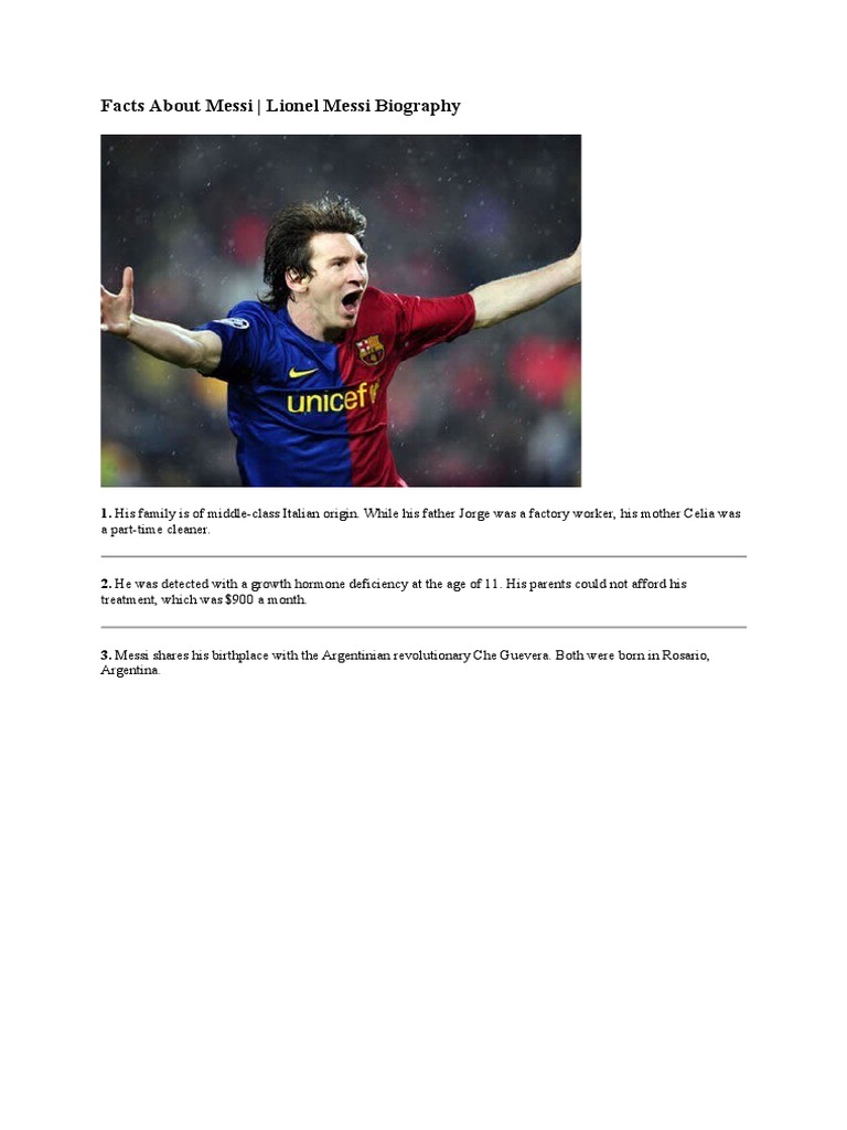 Lionel Messi: Biography & Facts | PDF