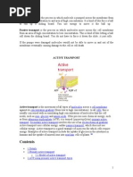 ACTIVE TRANSPORT Vs PASSIVE TRANSPORT