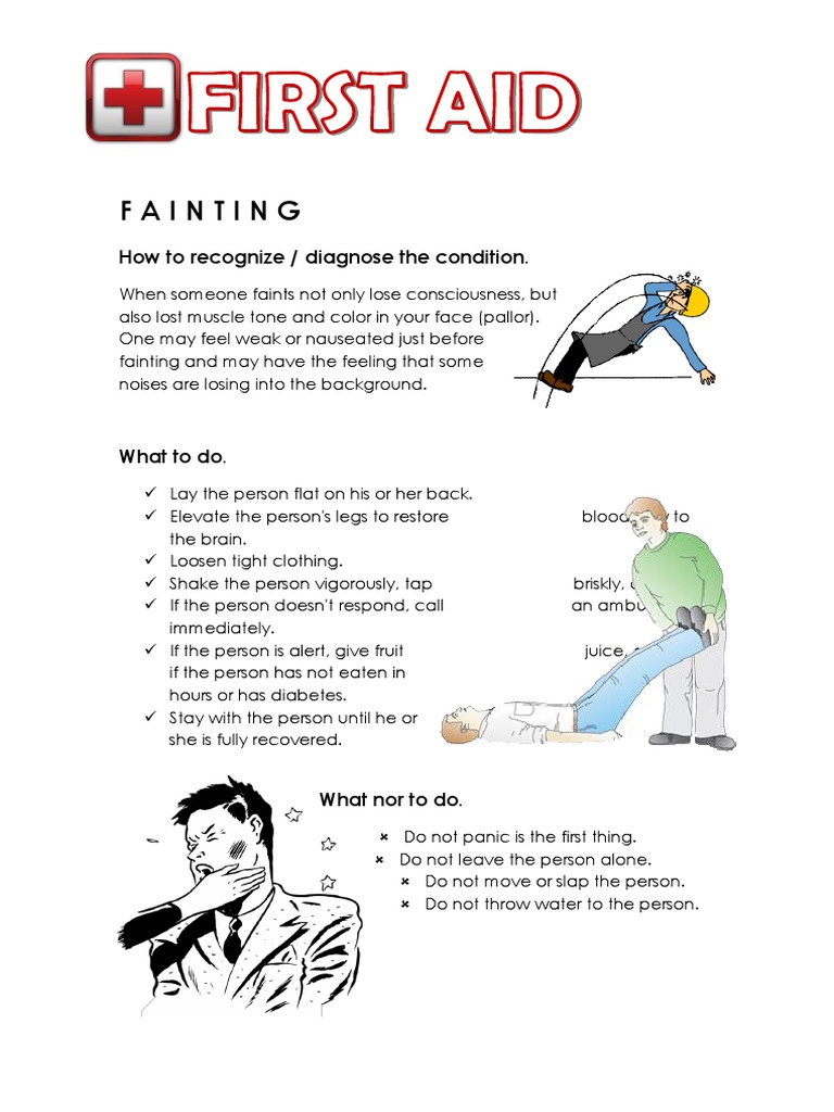 Fainting: Recognition and First Aid Tips | PDF
