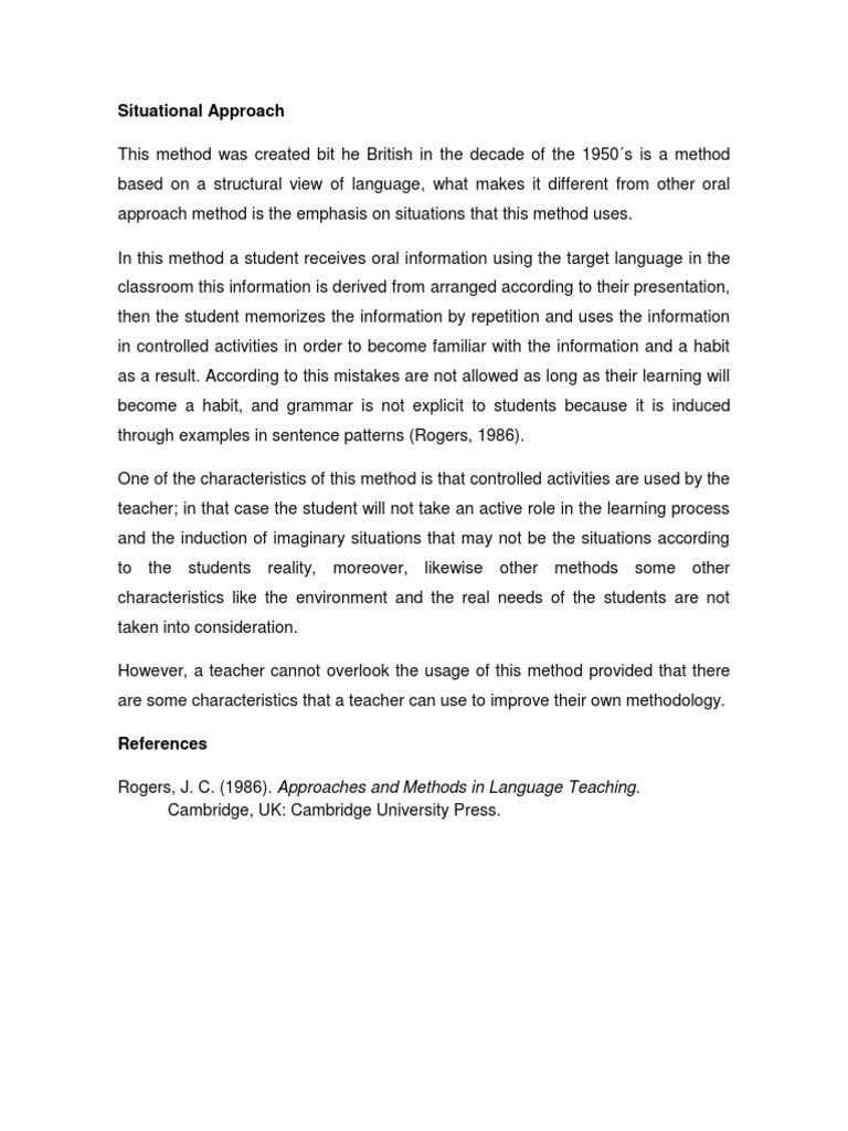 Definition of the situation Essays