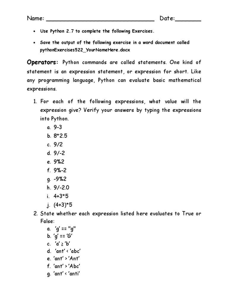 Python Class Exercises 5-22-2012-1