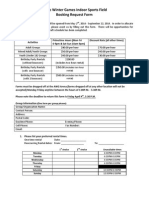 Indoor Sports Field Booking Request Form 2014