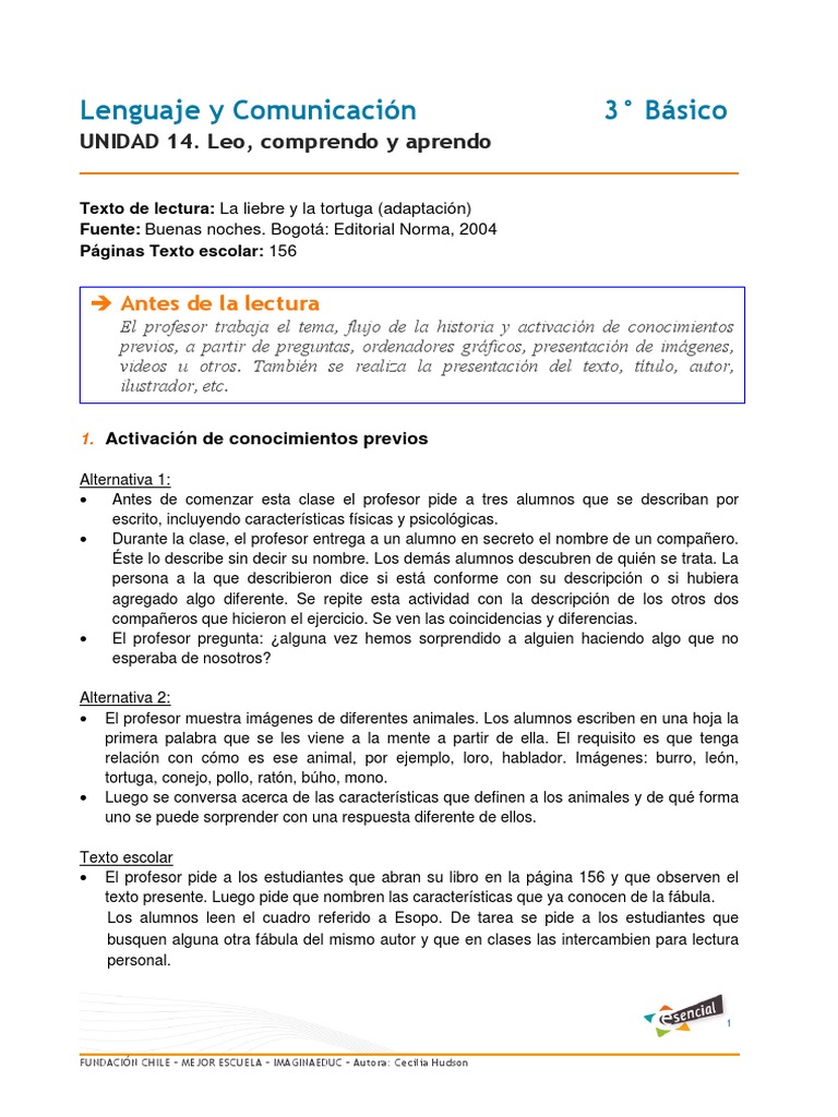 Que Clase De Texto Es Una Fabula Variaciones Clase