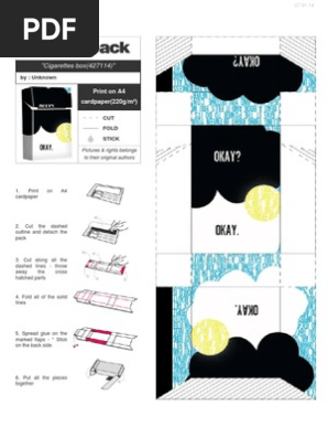 printable cigarette box template Printable Cigarette Box Template | PDF | Home & Garden