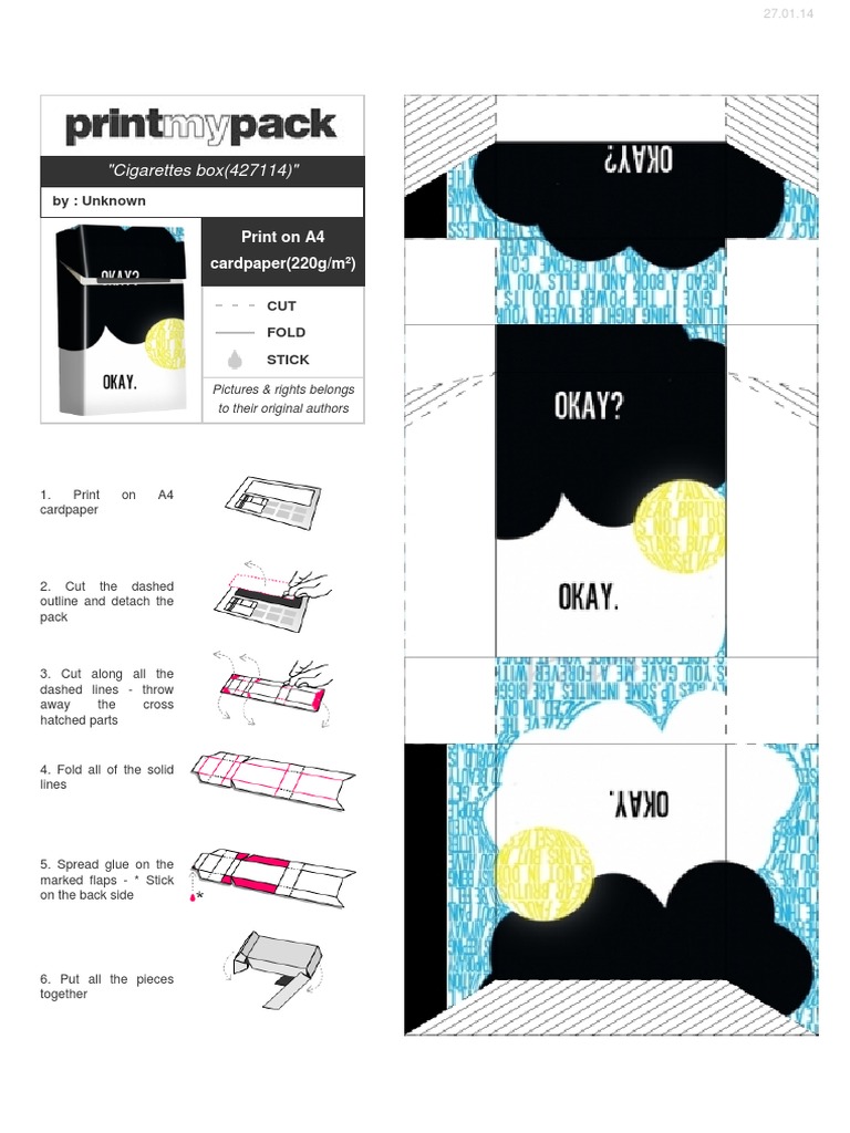 printable cigarette box template Printable Cigarette Box Template | PDF | Home & Garden