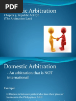 Domestic Arbitration: Chapter 5, Republic Act 876 (The Arbitration Law)