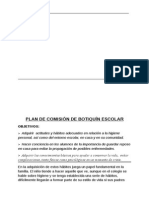 Plan de Comisión de Botiquín Escolar. Sege